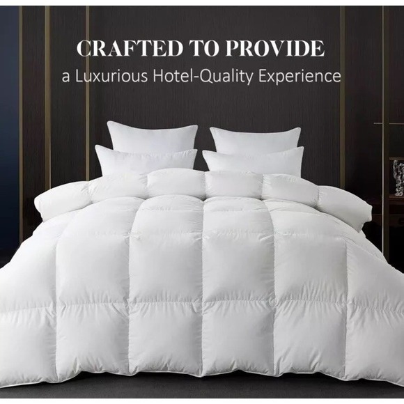 WhatsBedding Other - Whats Bedding Feather Comforter King Size, Filled with Feather and Down White
